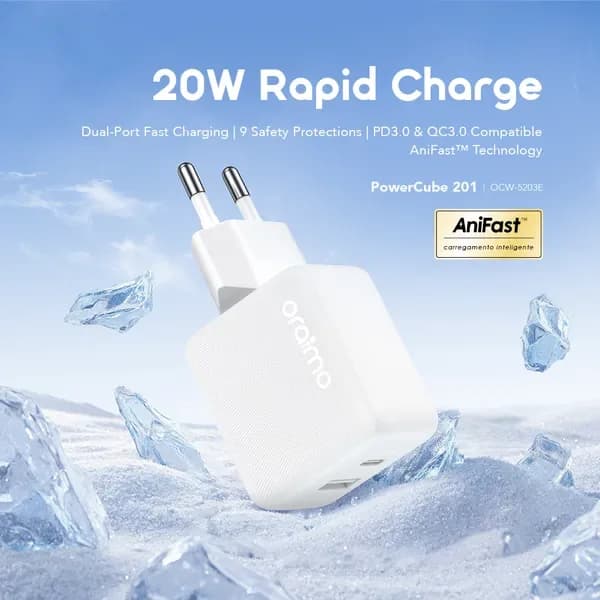 oraimo PowerCube 201 EU Type Plug 20W Charger Kit